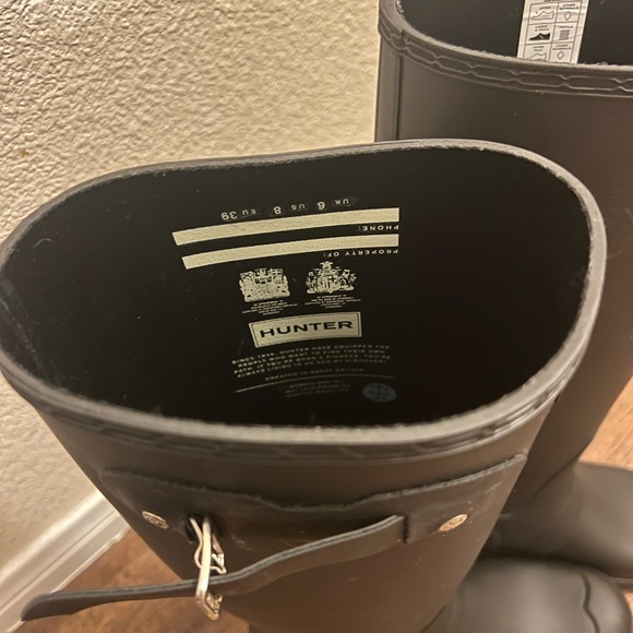 Womens black hunter tall rain boot NEW - Picture 4 of 4